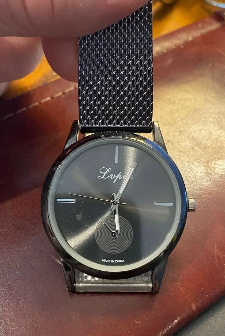 Unisex 37mm Gun Metal Tone Lupai Watch, Nylon Mesh Band